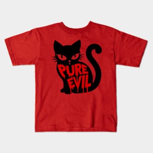 Purr Evil (Pure Evil) Black Cat Kids T-Shirt